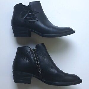 Born Børn Leather Ankle Boots Booties Warm Lining Zipper Size 8M Handcrafted